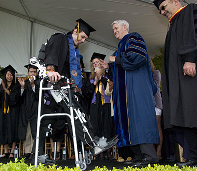 Robotic Exoskeleton Helps Paraplegic Student Walk