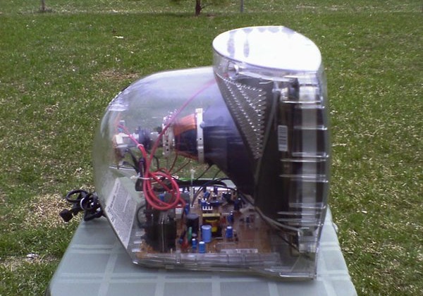 clear plastic tv