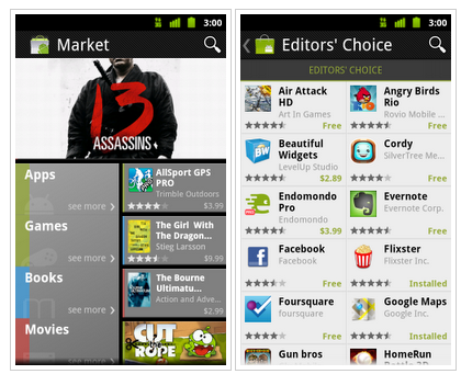Google Updates Android Market With Books And Movies