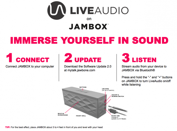 Jawbone JAMBOX LiveAudio Update Hands 
