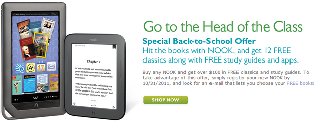 NOOK Back-To-School Sale Offers $100 Worth Of Free Books, Study Guides