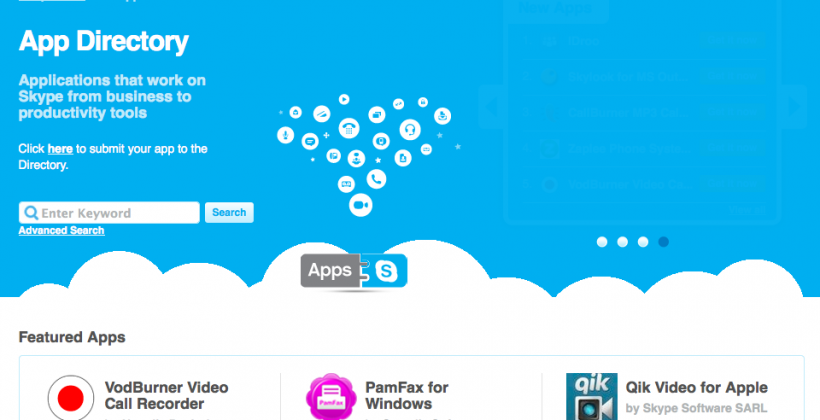 Skype Launches Third Party App Directory
