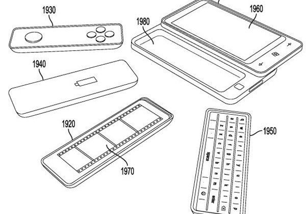 Microsoft patent app shows slider smartphone with removable accessories