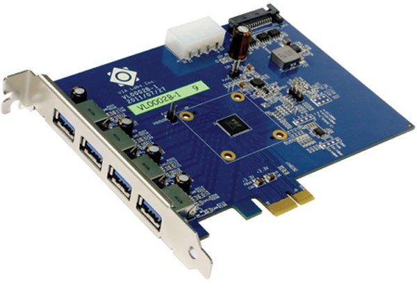 VIA VL800 four-port USB 3.0 host controller for PCIe slots surfaces