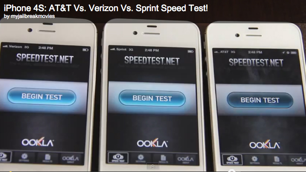 iPhone 4S speed test: AT&T vs. Verizon vs. Sprint