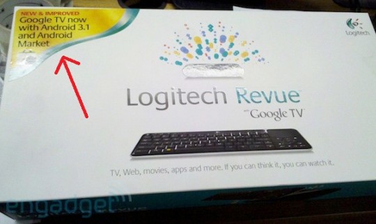 Logitech Revue’s new packaging claims Android 3.1 Honeycomb and Android Market