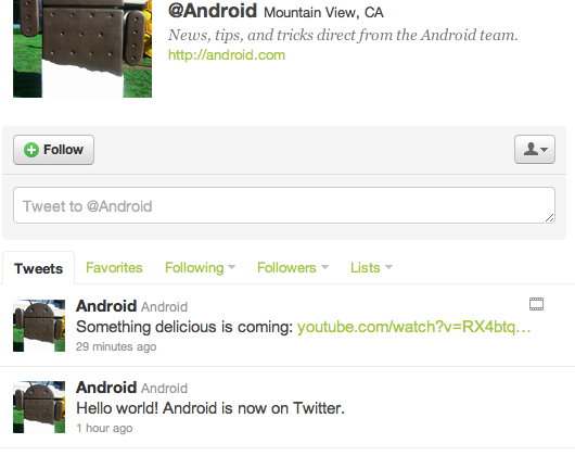 Google confirms newly minted Android Twitter account