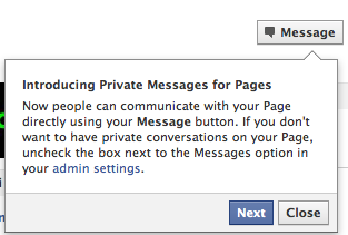 Facebook testing private messaging for Facebook Pages