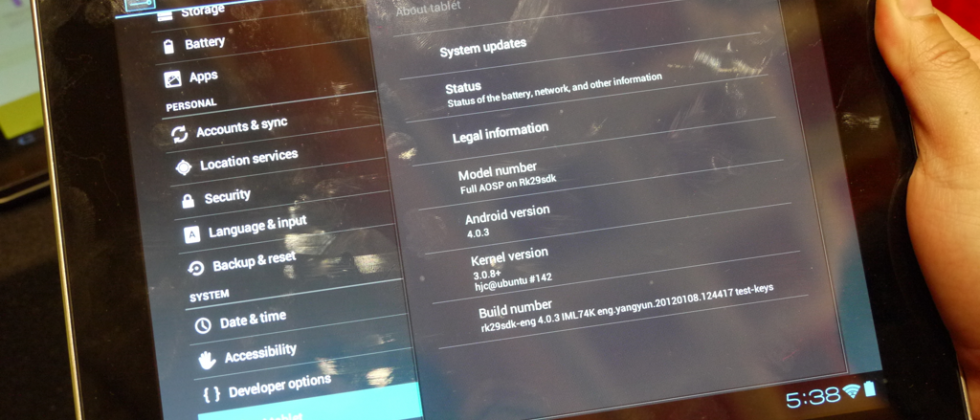 Rockchip Android 4.0 prototype tablet hands-on