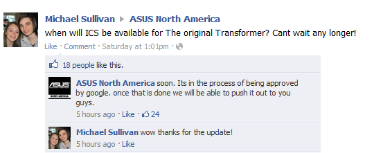 ASUS: Transformer ICS update in final Google checks