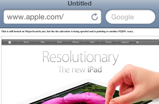 Mobile Safari vulnerable to spoofing exploit in iOS 5.1