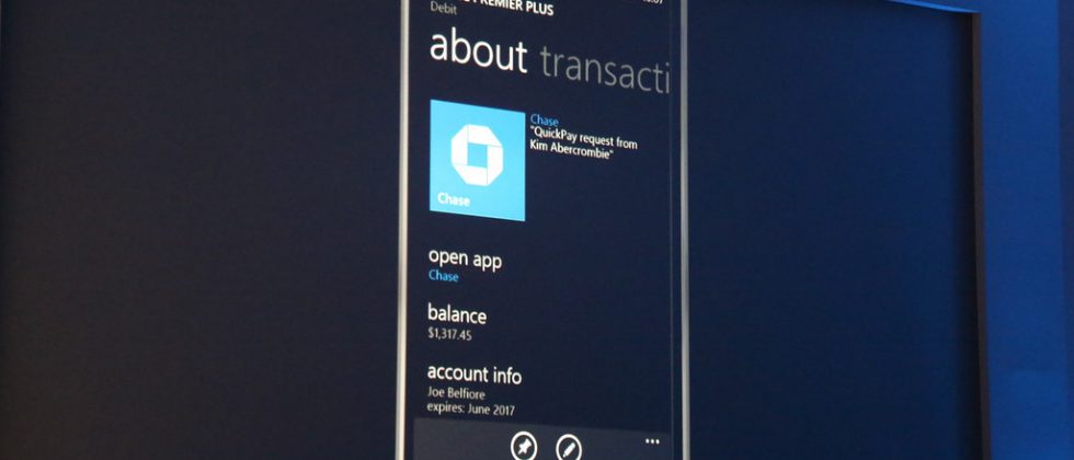 Chase Windows Phone 8 app this year