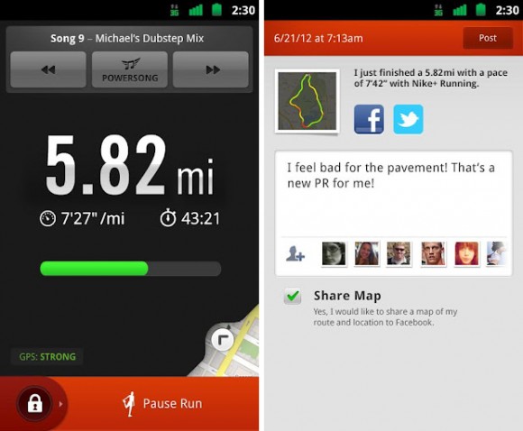 running nike  android