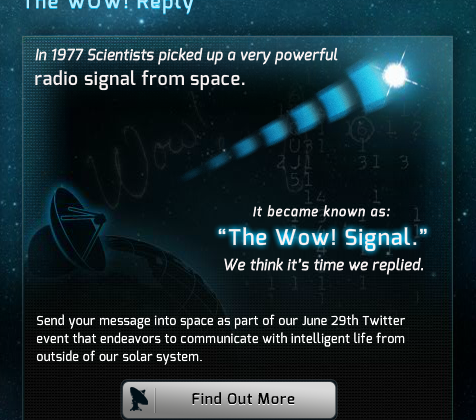 National Geographic invites everyone to reply to 1977 WOW! signal
