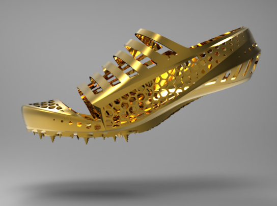 gold track shoes
