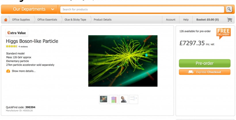 Higgs boson up for spoof sale as retailer opens subatomic shop
