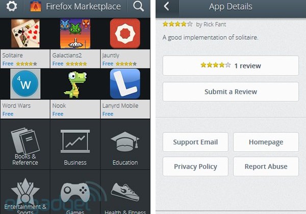 Firefox OS Marketplace appears in leaked images