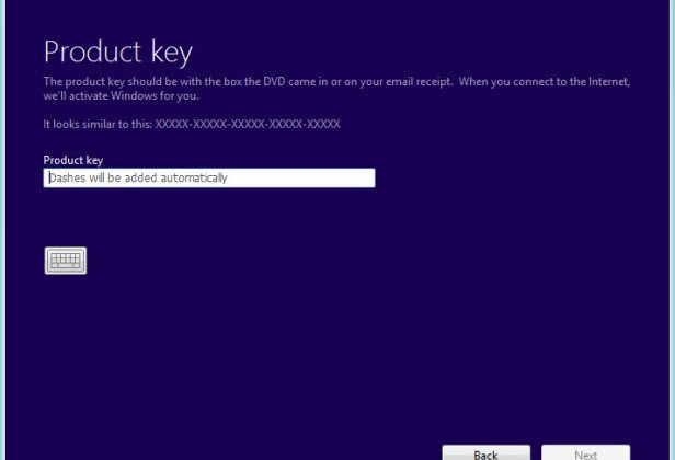 Windows 8 uses BIOS embedded product key