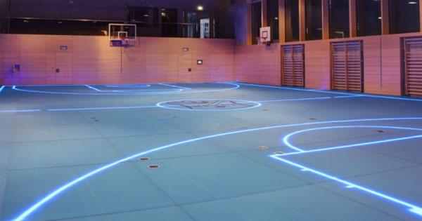 High Tech Gym Floor Has Led Lights Rather Painted Stripes Slashgear