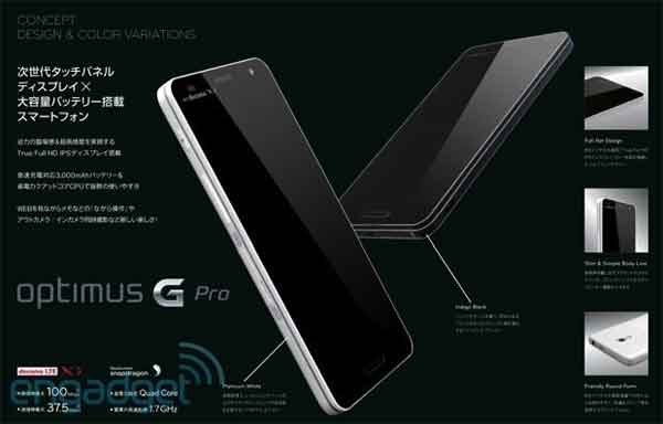 Leaked image tips LG Optimus G Pro