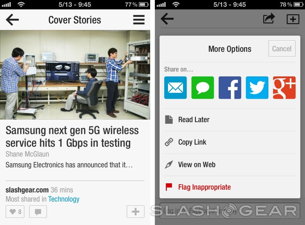 Flipboard update brings SMS sharing, proves that text messaging isn't