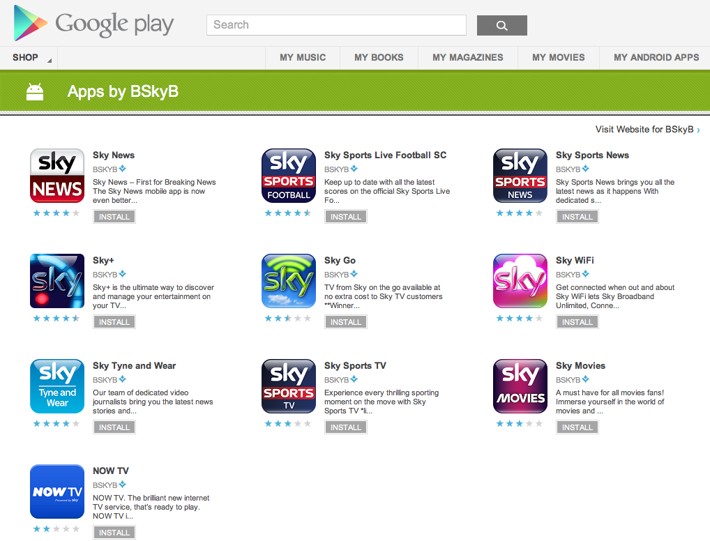 Sky apps return to Google Play following hack SlashGear