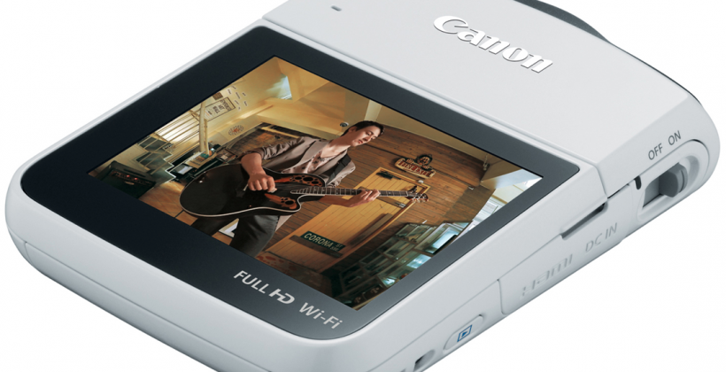 Canon VIXIA mini camcorder optimized for self-shooting