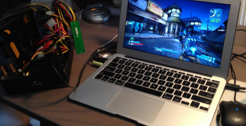 MacBook Air rigged with NVIDIA GeForce GPU for Thunderbolt super-build