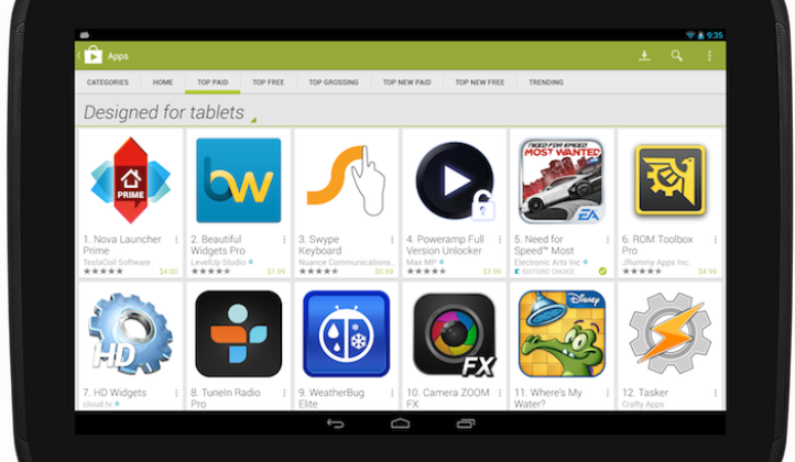 Google Play to feature by default “designed for tablets” section on November 21
