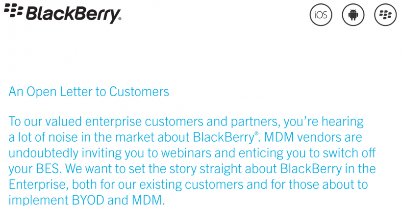 BlackBerry: “We are very much alive, thank you”