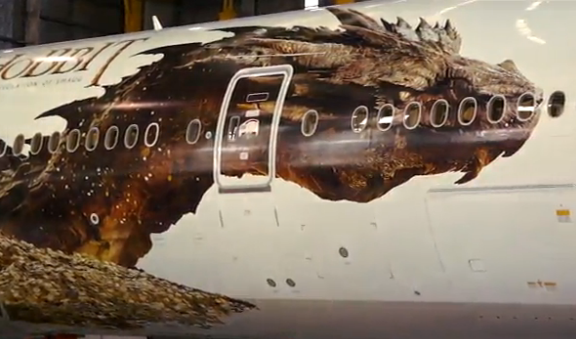 Smaug appears on Air New Zealand plane ahead of Dec. 13 film release