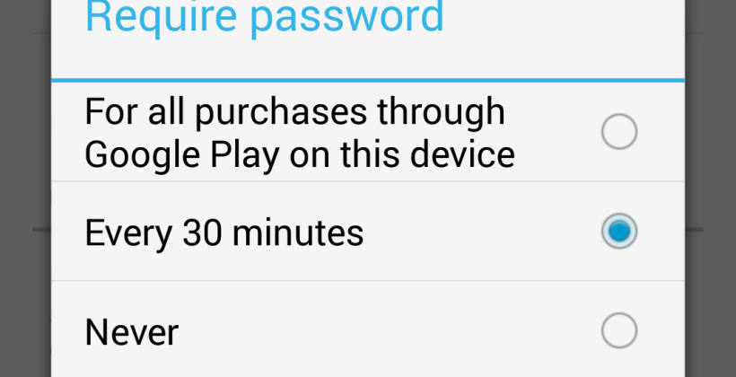 Google Play update gives users option of forcing password for every