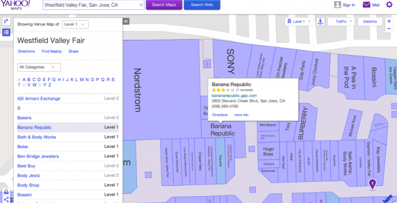 Yahoo Maps gets indoor mapping from Nokia HERE