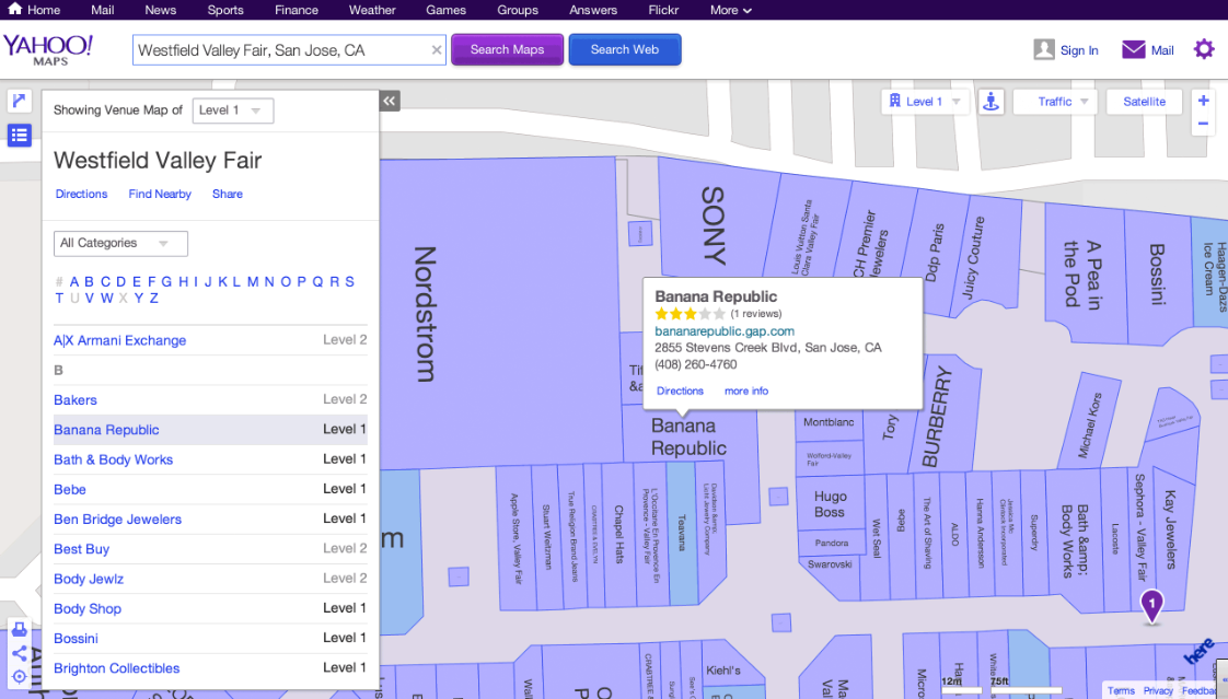 Yahoo maps карта