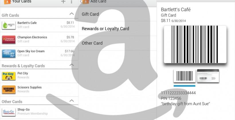 Amazon Wallet here to store your loyalty cards, not buy stuff