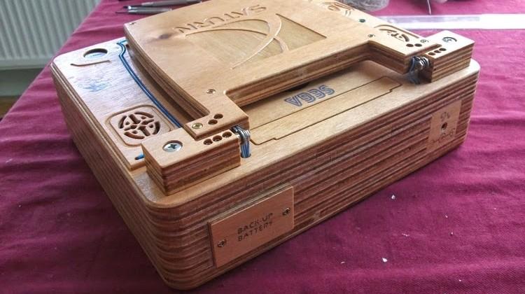 Sega Saturn laptop is handcrafted from wood