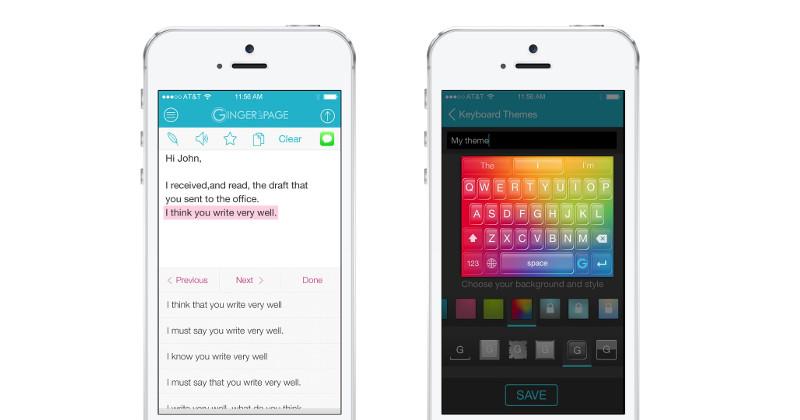Ginger Keyboard for iOS 8 hides a word processor inside