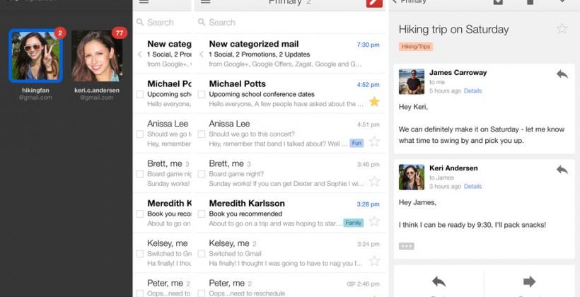 Gmail updates for iPhone 6 and iPhone 6 Plus displays