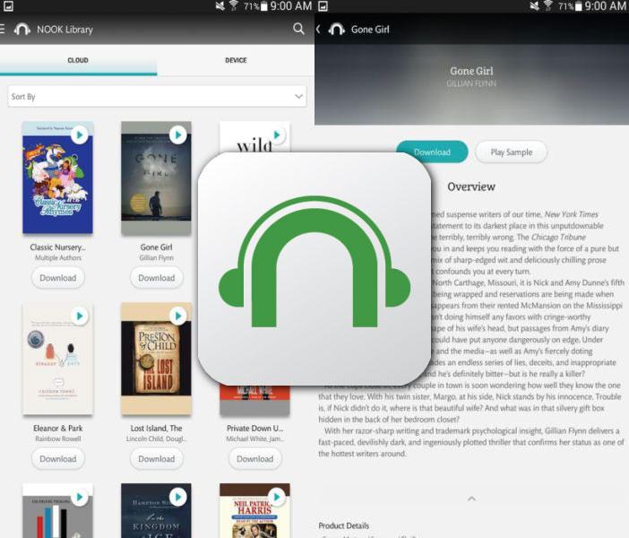 NOOK Audiobooks released to make Android speak SlashGear