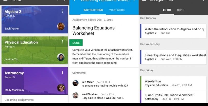 Google Classroom app now available for Android, iOS