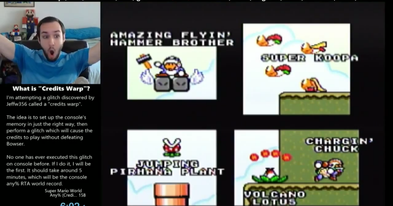 Impossibly difficult Super Mario cheat glitch pulled off