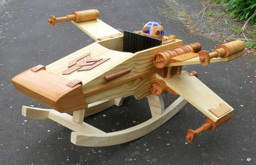 wooden rocking car