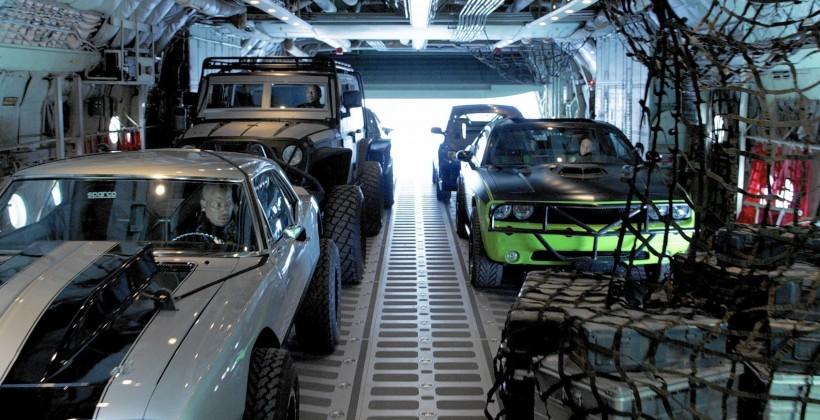 Furious 7 featurette: Cars drop from a C-130 aircraft