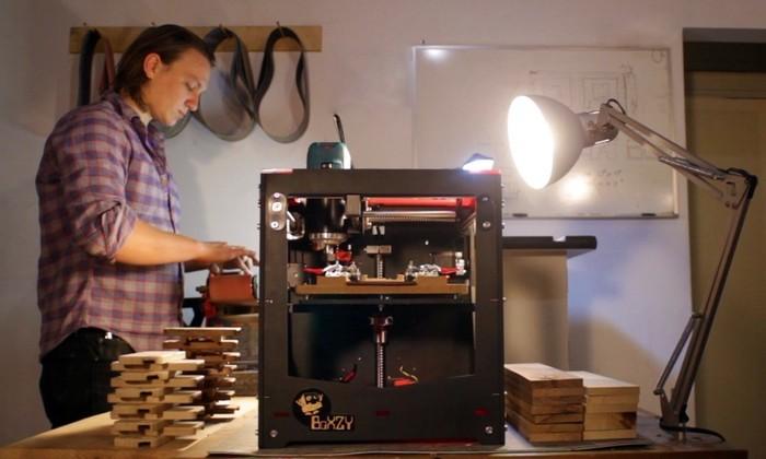 BoXZY crams a mill, laser, and 3D-printer into one desktop maker