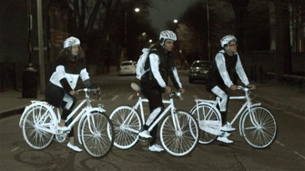 Volvo's reflective paint lights up cyclists at night