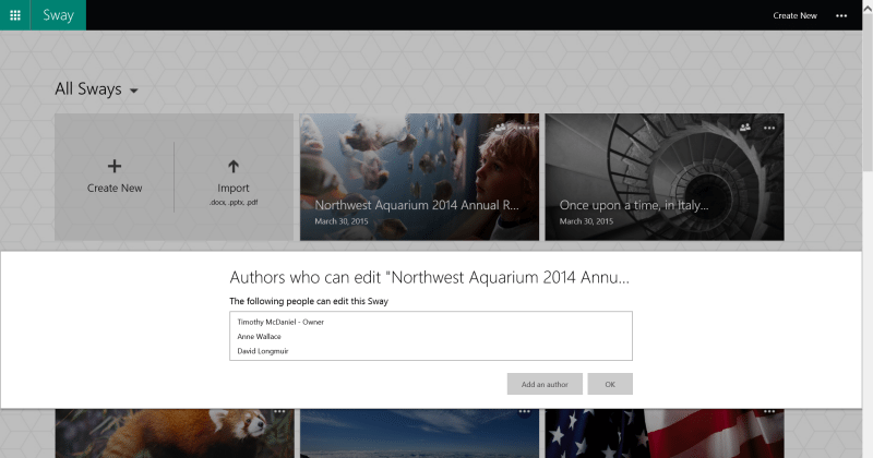 Microsoft Sway now lets groups work on their next big idea