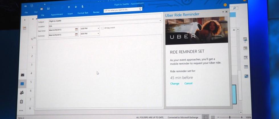 Office 365 opens 3rd-party add-ons for Uber in your Outlook