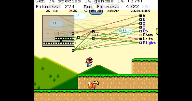 MarI/O AI learns to beat Super Mario World level from scratch