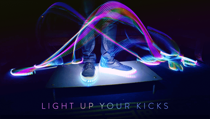 Blinky.Shoes are customizable LED light strips for your shoes