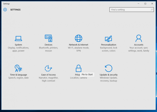 start-pin-settings